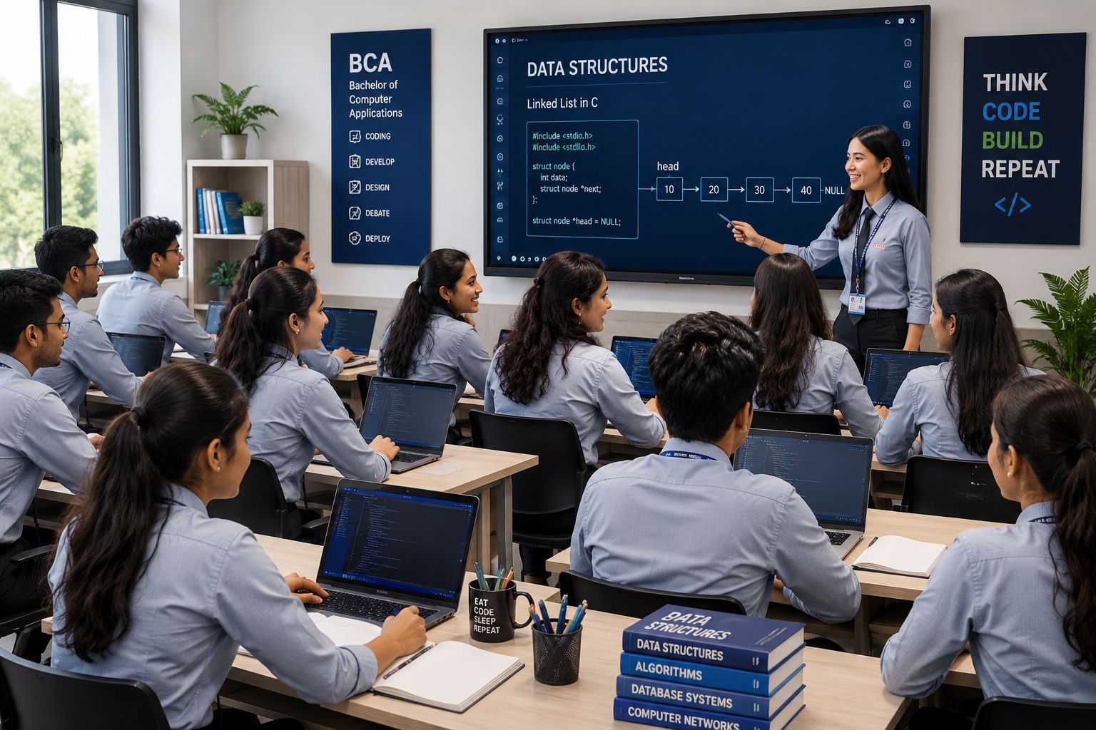 Smart classroom with digital screen